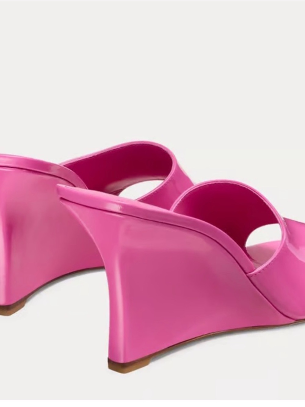 Stuart Weitzman Pink Patent Slip-On Mules